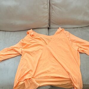 FP Movement by Free People Orange Long Sleeve V-Neck Top